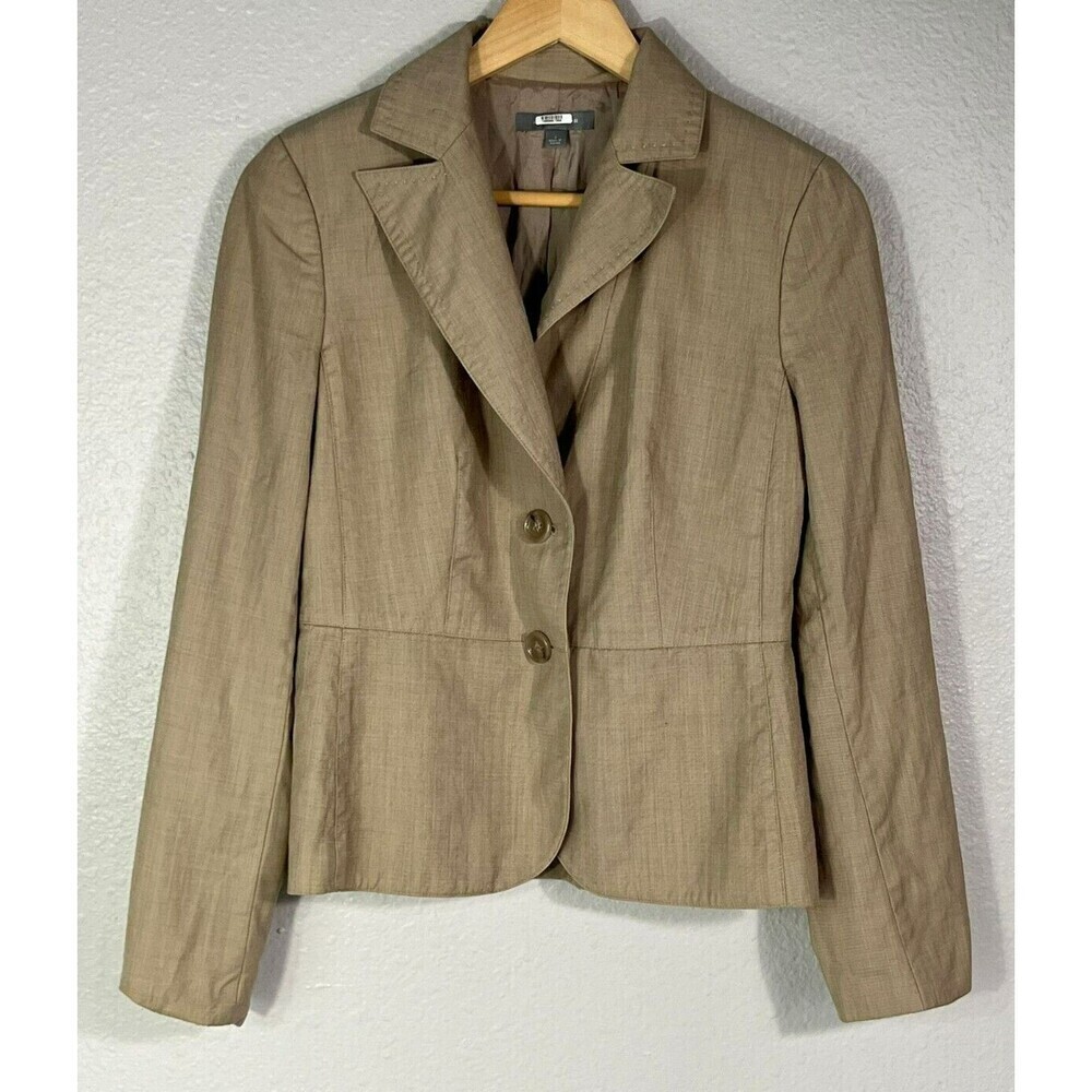 Ann Taylor Wool Blazer Jacket Beige Size 4